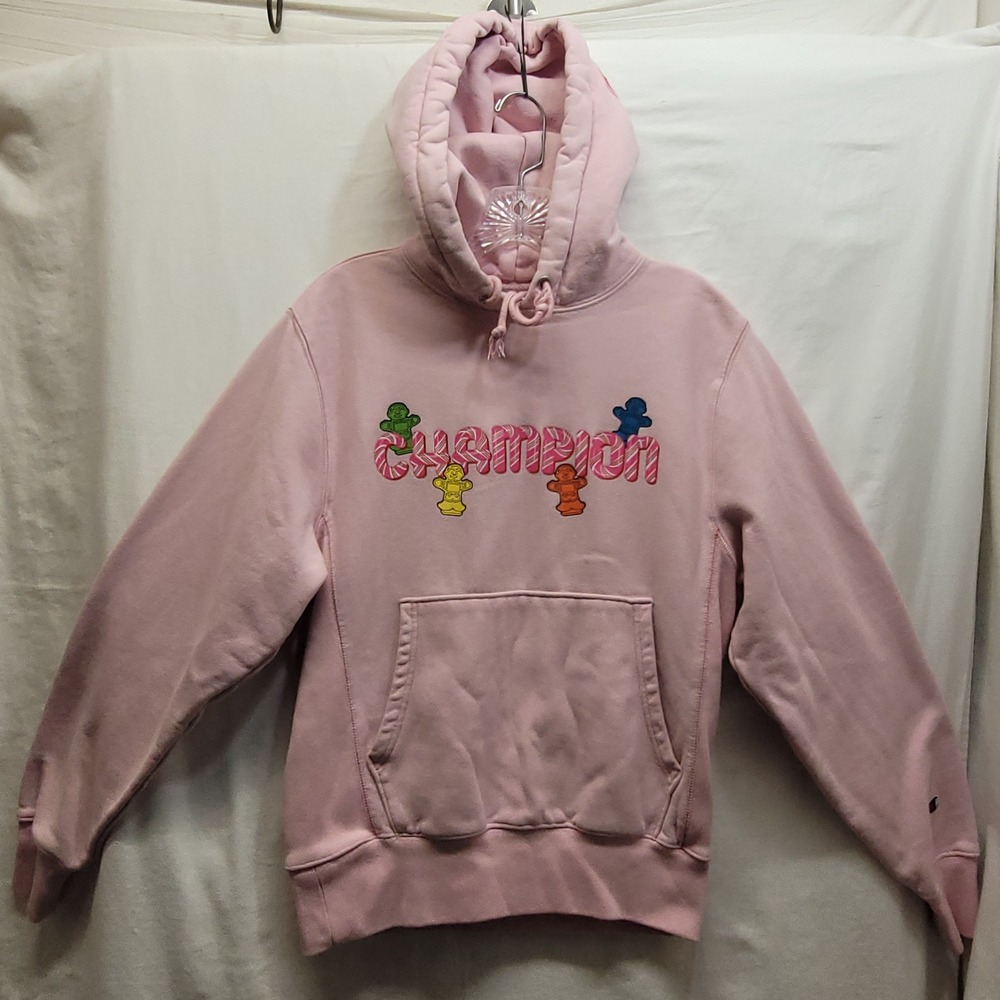 Champion Reverse Weave Hasbro Candy Land Hoodie Pink Gingerbread Adult Small - Picture 1 of 16